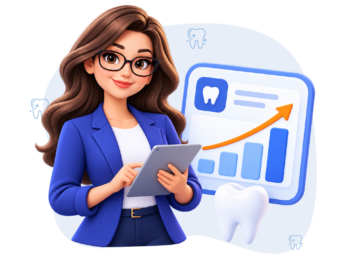 Dental billing specialist reviewing an aging report